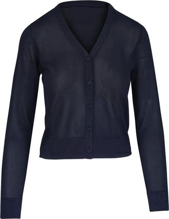 Kinross Cashmere Cardigan con scollo a V - Blu