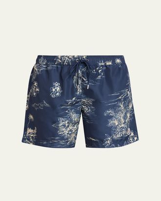 Moncler Mens Tropical Print Swim Shorts