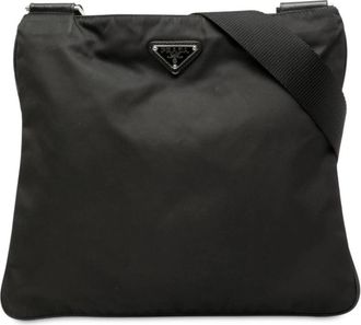 Prada Pre-owned Vintage Nylon Crossbody Bag - Dames - Vintage Schoudertas - Zwart - ONE Size - Nylon - Vintage