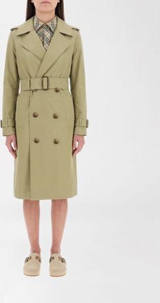 Burberry Trench lungo doppiopetto in cotone con cintura regolabile