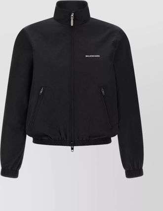 Balenciaga logo embroidery jacket with elasticated cuffs