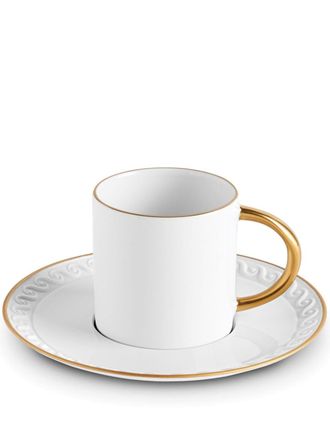 L'OBJET Neptune espresso cup and saucer - unisex - Porcelain - One Size - White
