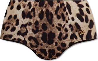 Dolce & Gabbana Guainetta High-waisted Bikini Bottoms - Dames - Bikinis - Bruin - XL - Spandex - Badmode