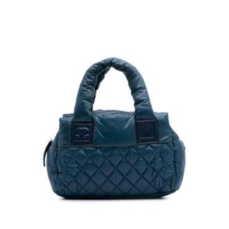 Chanel Pre-owned Handbags, female, Blue, Size: ONE SIZE Pre-owned Vintage Nylon Handbag