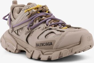 Balenciaga Womens Track Mesh Sneakers With Colored Laces Beige Mesh-Rubber Trainers Mesh/rubber
