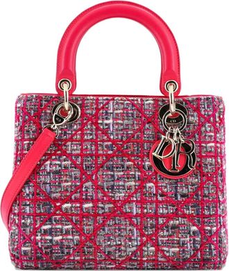 Dior Lady Dior Bag Tweed with Leather Medium satchel - Roze