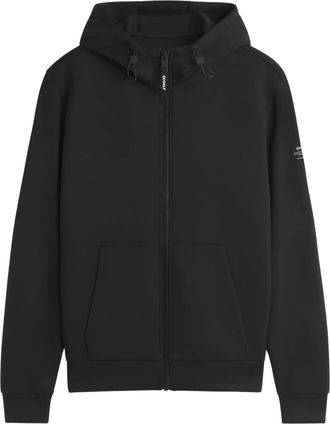 Ecoalf Minimalist Black Hoodie with Full Zip and Adjustable Hood
