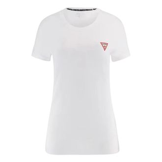 Guess T-Shirts, female, White, Size: 2XL Mini Triangle Tee Cotton T-Shirt