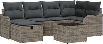 vidaXL Vidaxl - Garden Sofa Set 7 pcs Grey 232.5 x 122.5 x 85 cm Poly rattan