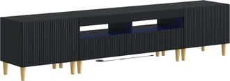 vidaXL Cabinet De Tv Led De 5 Piezas Arnhem Negro Madera De Ingenier&iacute;a Vidaxl