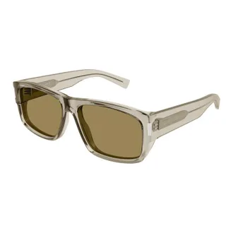 Saint Laurent Rectangle Full Rim Sunglasses - Beige