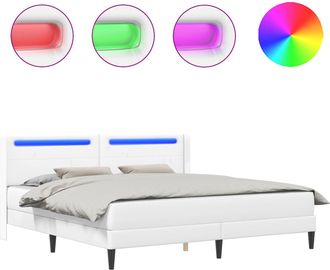 vidaXL Struttura Letto Con Materasso Bianco 200 X 200 Cm Similpelle Vidaxl