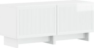vidaXL Mueble De Tv Blanco Brillante Madera De Ingenier&iacute;a Vidaxl
