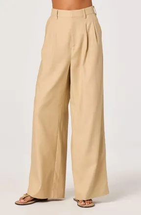 Astr Neha Wide Leg Pants In Khaki