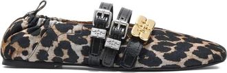 Ganni Feminine Buckle Ballerina - Dames - Ballerinas - Veelkleurig - 40 EU - Leer - Schoenen
