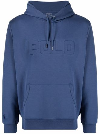 Polo Ralph Lauren embossed-logo drawstring hoodie - Blue