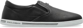 Dolce & Gabbana Leren sneakers - Heren - Sneakers - Zwart - 44 1/2 EU - Leer - Schoenen