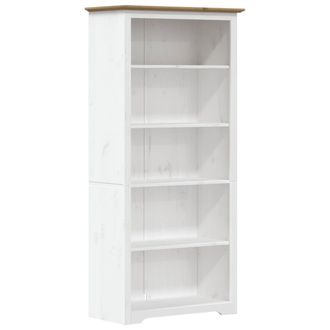 vidaXL Vidaxl - Librer&iacute;a Bodo 5 Estantes Madera Maciza Pino Marr&oacute;n 82x40x173 Cm