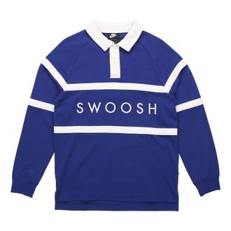 Nike As Sportswear Swoosh Rugby Polo Blue CV0170-455