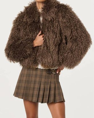 Astr Kamrath Faux Fur Jacket In Brown