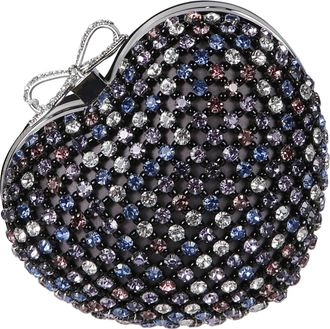 Self Portrait Multi Crystal Heart Shaped Clutch