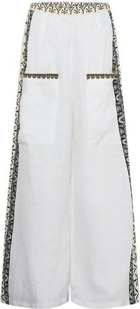 Camilla Temples Of Dendara wide-leg trousers - White