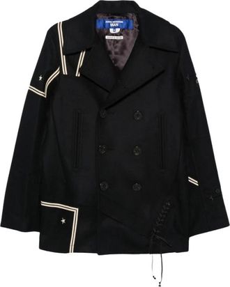 Junya Watanabe Wr-J105 Patchwork Peacoat - Heren - Mantels - Zwart - Maat: M Wol