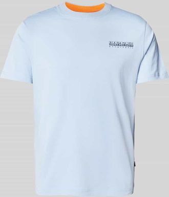 Napapijri T-Shirt mit Label-Print Modell SOVANA in Hellblau, Gr&ouml;&szlig;e S