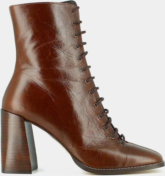 Jonak Bottines met veters in used leer