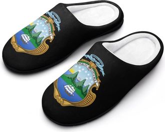 Generic Coat of Arms of CostaRica Funny Mens Cotton Slippers Soft Non-Slip Rubber Sole House Slipper Indoor Outdoor