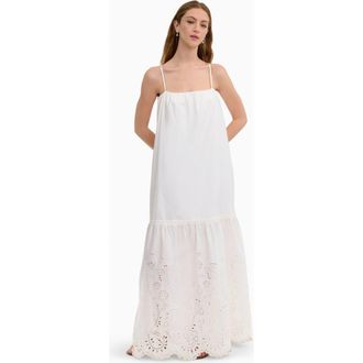 Rebecca Taylor Brielle Poplin Eyelet Dress in Ivory at Nordstrom, Size X-Small