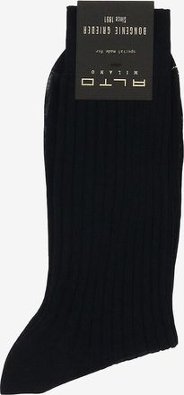 Alto Milano Feine kurze Rippstrickstrümpfe Filoscozia