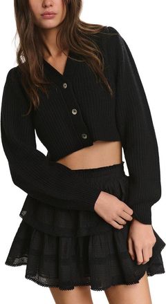 LoveShackFancy Avignon Wool & Cashmere-Blend Crop Cardigan