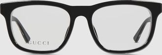 Gucci Rectangular Optical Frame, Black