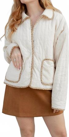 Wishlist Falling Leaves Jacket In Beige Multi