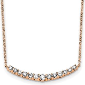 Diamond2Deal 14k Gold 1/2 Ct Lab Grown Diamond Fashion Bar Pendant Necklace 18