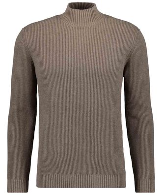 Ragman Rundhalspullover RAGMAN, Herren, Gr. 52, braun (camel), 95% Baumwolle 5% Kaschmir, ohne Ausschnitt, Pullover Rundhalspullover