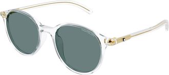 Montblanc MB0326SA Asian Fit 004 Mens Sunglasses Clear Size 54