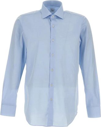 Bagutta Casual Shirts - Heren - Casual Overhemden - Blauw - M - Katoen - Overhemden