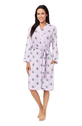 The Cats Pajamas Pima Knit Robe in Queen Bee Lavender at Nordstrom, Size Medium