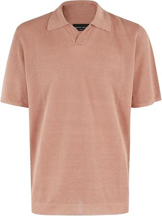 Roberto Collina Polo Shirts, male, Pink, XL, Pink Polo Shirt Piquet Fabric