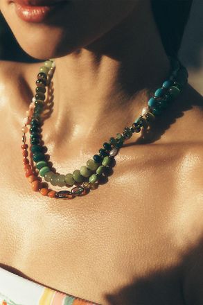 Anthropologie Rainbow Stone Necklace