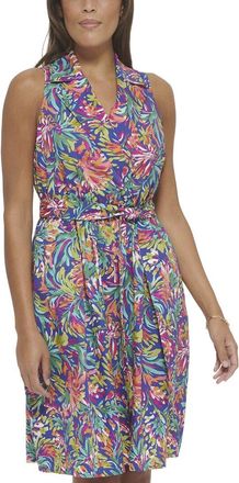 Kensie Printed Poplin Mini Dress