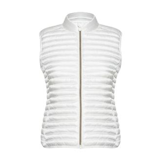 Save The Duck Witte Mouwloze Jas met Gouden Rits - Dames - Bodywarmers - Wit - S - Jassen