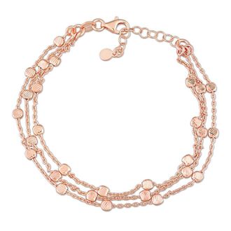 Amour Multi-Strand Chain Bracelet In Rose Plated Sterling Silver, 7.5 In