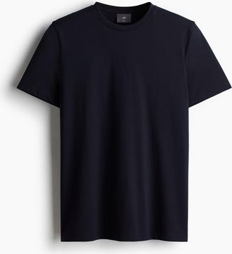 H&M T-Shirt aus Pima-Baumwolle Slim Fit - Blue