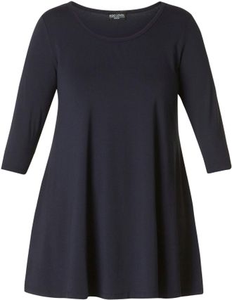 Base Level Curvy Tunikashirt BASE LEVEL CURVY Aria, Damen, Gr. 54 (56), blau (navy dunkelblau), Single Jersey, Obermaterial: 94% Viskose, 6% Elasthan, unifarben, figur