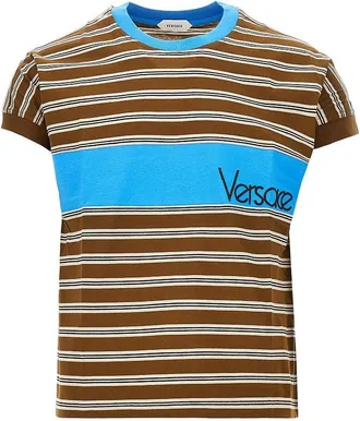 Versace Cotton T-shirt with logo embroidery Man S