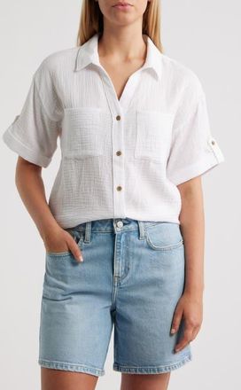 Beach Lunch Lounge River Gauze Shirt in White at Nordstrom, Size X-Large