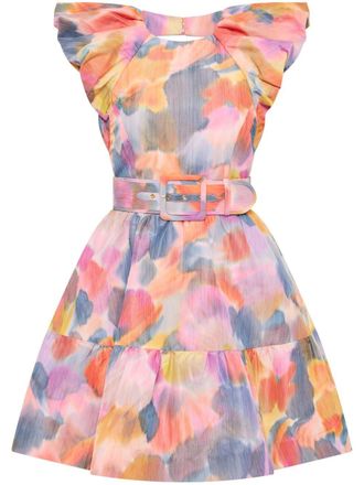 Rebecca Vallance Amaya abstract-print mini dress - Blue